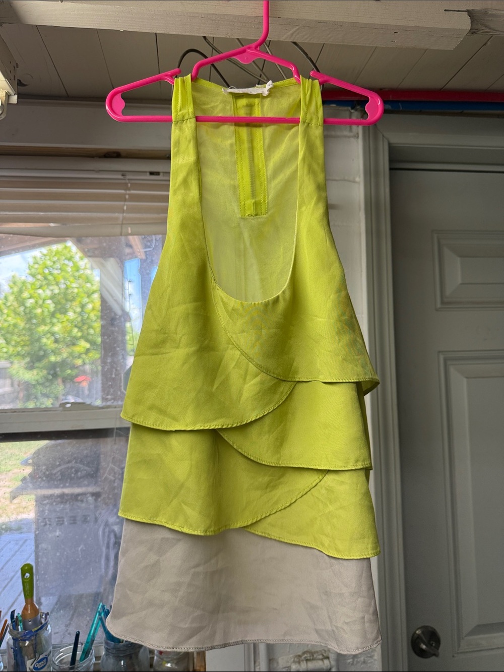 Lush Lime Green Layered Ruffle Tank